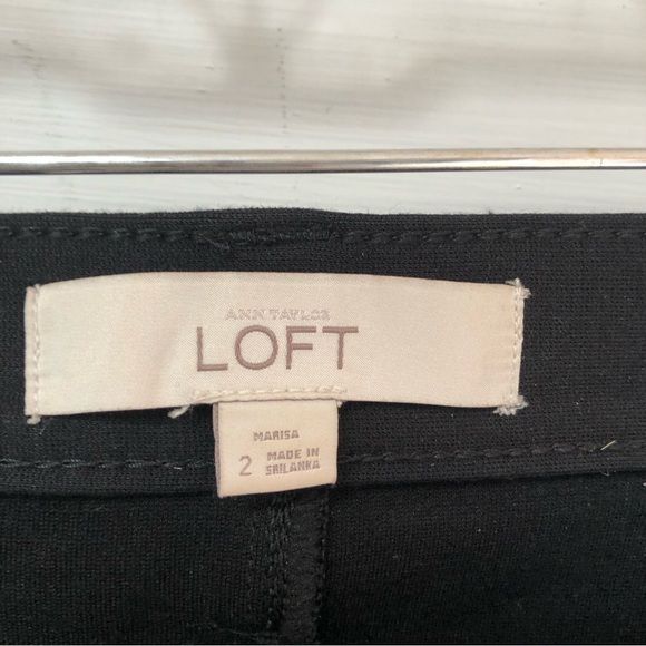 Ann Taylor Loft black very stretchy knit bootcut pants 5 pocket size 2-6 - Picture 3 of 8
